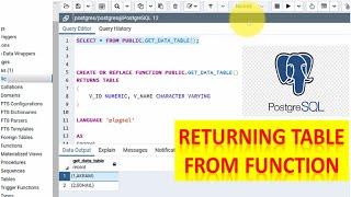 How To Return A Table From A Function In PostgreSQL || PostgreSQL Tips & Tricks 2020 Knowledge 360