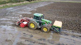 Spading on a wet land w/ a Gramegna Spading Machine + John Deere 6250R | Amazone FTender 1600