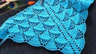 Необычный узор для шали и бактусаCrochet shawl