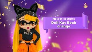 Doll Kat Rock orange Mascot Costume