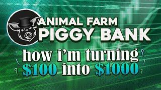 Animal Farm Piggy Bank | Turning $100 into $1,000!| My Full Strategy