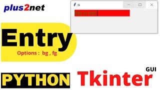 Tkinter entry options managing foreground & background colour with listing of all options & values