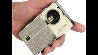 SHARP Suntone Hayakawa WORKS, case, reverse-painted transistor radio JAPAN, at collectornet.net
