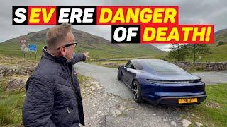 sEVere DANGER of DEATH! I DROVE my ELECTRIC CAR in REVERSE up the UK's most DANGEROUS ROAD!