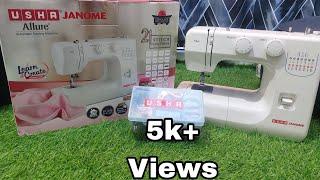 Usha janome automatic zig zag stitching machine unboxing and demo video