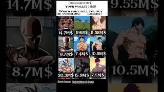 YOUR WALLET 1M $ WHAT WILL YOU BUY ⁉️ #anime #animeedit  #ddz #sololeveling #naruto #opm