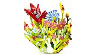 Fused Glass Easter Floral Drape