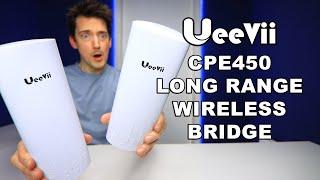 UEEVII CPE450 LONG DISTANCE WIRELESS BRIDGE REVIEW! ( How to set up Ueevii CPE450! )