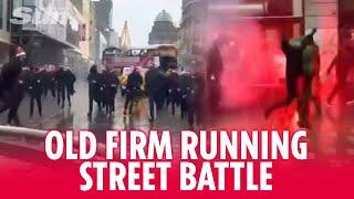 Rangers & Celtic ultras running battle down busy Christmas shopping street