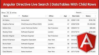 Angular Directive Live Search | DataTables with Child Rows