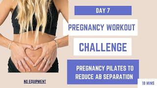 Day 7 / Pregnancy workout challenge / Pregnancy pilates to reduce ab separation (Diastis Recti)