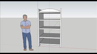 SketchUp 2022:  Bookcase with Equally Spaced Shelves