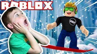 DOING SOME SICK TRICKS WITH A SNOWBOARD in ROBLOX SHRED