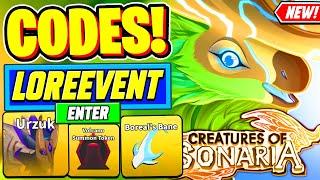 ️New️ ALL WORKING LORE EVENT CODES For Creatures Of Sonaria -Roblox Creatures Of Sonaria Codes