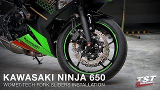 How to install Womet-Tech Fork Sliders on a 2017+ Kawasaki Ninja 650 / Z650 by TST Industries