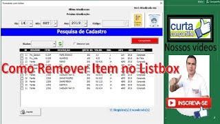 Remover Item no Listbox | Listbox Excel VBA | Listbox Remove Item