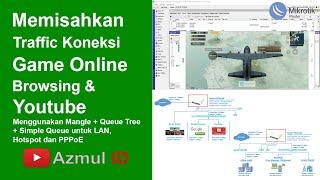 Cara Memisahkan Traffic Game Online Browsing dan Youtube (Mangle + Queue Tree + Simple Queue)