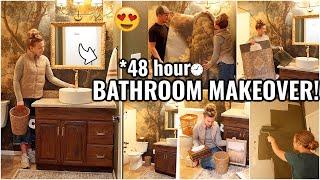 COMPLETE BATHROOM MAKEOVER IN 48 HRS!! EXTREME BATHROOM REMODEL ON A BUDGET | HOUSE TO HOME