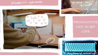 productive day in the life | student athlete vlog | keyboard unboxing | asmr