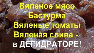 34- Быстро и вкусно! - Бастурма, вяленое мясо, вяленые томаты и вяленые сливы в Дегидраторе!