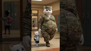 ️ Army Mom Saves Her Kitten  Bullies Regret!  #cat #kitten #shorts