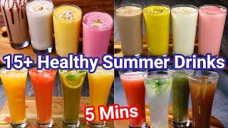 15+ Healthy Refreshing Summer Drinks Recipes in 5 Mins | Cooling Summer Beverages in Minutes