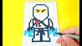 LEGO NINJAGO PIXEL ART HOW TO DRAW ! ЛЕГО НИНДЗЯГО РИСУЕМ ПО КЛЕТОЧКАМ !