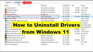 How to Uninstall Drivers from Windows 11 PC/Laptop