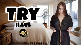 [4K] 2025 Transparent Try On Haul plus size curvy model bodysuits outfits confidence