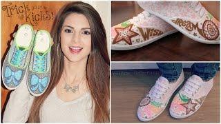 DIY CANVAS SNEAKERS : Bow & Dreamcatcher - How To - Trick Your Kicks | SoCraftastic