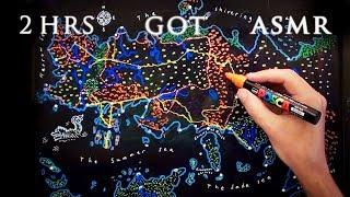 ASMR 2hrs Drawing Game of Thrones Map - Essos | with Sea Monster