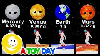 Gravity on Planets Compilation  🪐| Mercury Venus Earth Mars Jupiter Saturn Uranus Neptune  #atoyday