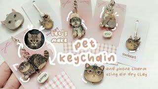 Making Pet Clay Keychain with Air Dry Clay // Using Gouache // Clay With Me 11