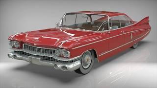 Cadillac  fleetwood 1959 3D model - Learn 3D while you watch Arq Lugo Youtube