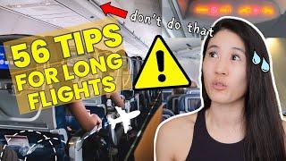 56 TRAVEL TIPS for long flights in economy