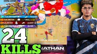 24 KILLS ! Really Jonathan New Best Agressive Gameplay/Forest ELF SET #jonathan #bgmi #pubg