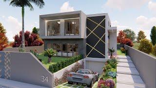 Modern House Design | Simple House Design Idea | 4 Bedroom Home Duplex House with Pool | 9.5 x 10.5