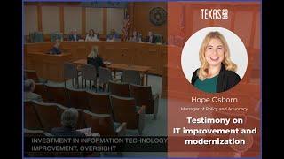 Texas 2036 testifies on IT improvement and modernization