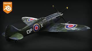 Supermarine Spitfire - Blender Rigged 3d Model (Product Trailer)