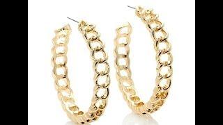 R.J. Graziano "Go Luxe" CurbLink AllMetal Hoop Earrings
