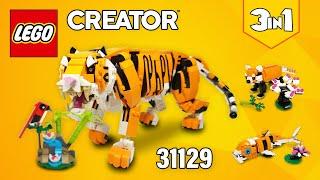 LEGO® Creator 3in1 Majestic Tiger (31129)[755 pcs] Red Panda & Koi Fish Building Instructions | TBB