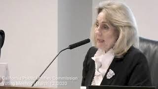 Remarks by President Batjer at the CPUC Voting Meeting in Sacramento RE: Coronavirus (Mar. 12, 2020)