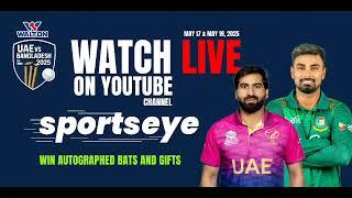 Watch Bangladesh vs UAE T20 officially on SportsEye and Win Prizes Every 10 Overs.