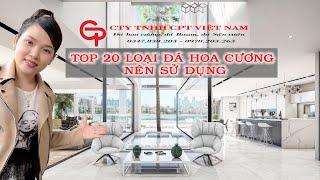 TOP 20 LOẠI ĐÁ HOA CƯƠNG TỰ NHIÊN RẺ ĐẸP NÊN SỬ DỤNG ĐỂ ỐP MẶT TIỀN, ỐP BẾP, ỐP CẦU THANG.