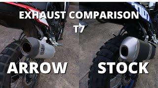 ARROW Exhaust vs Stock - Yamaha Tenere 700