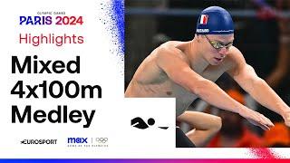 WORLD RECORD IN PARIS! 🫨 | Mixed Swimming 4x100m Medley Relay Highlights | #Paris2024