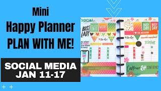 Plan With Me | Social Media Planning January 11-17 | Mini Happy Planner | MAMBI