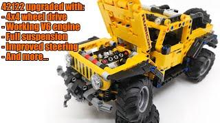 Lego Technic 42122 Jeep® Wrangler upgraded with 4x4, V6 engine and more