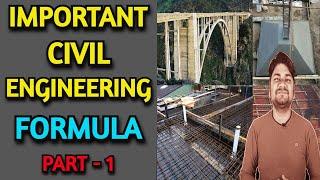 Important Civil Engineering Formula (Part-1) | Learning Civil Technology