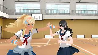 [ Yandere Simulator MMD ] Fight Scene [ Musume Ronshaku and Horuda Puresu ]